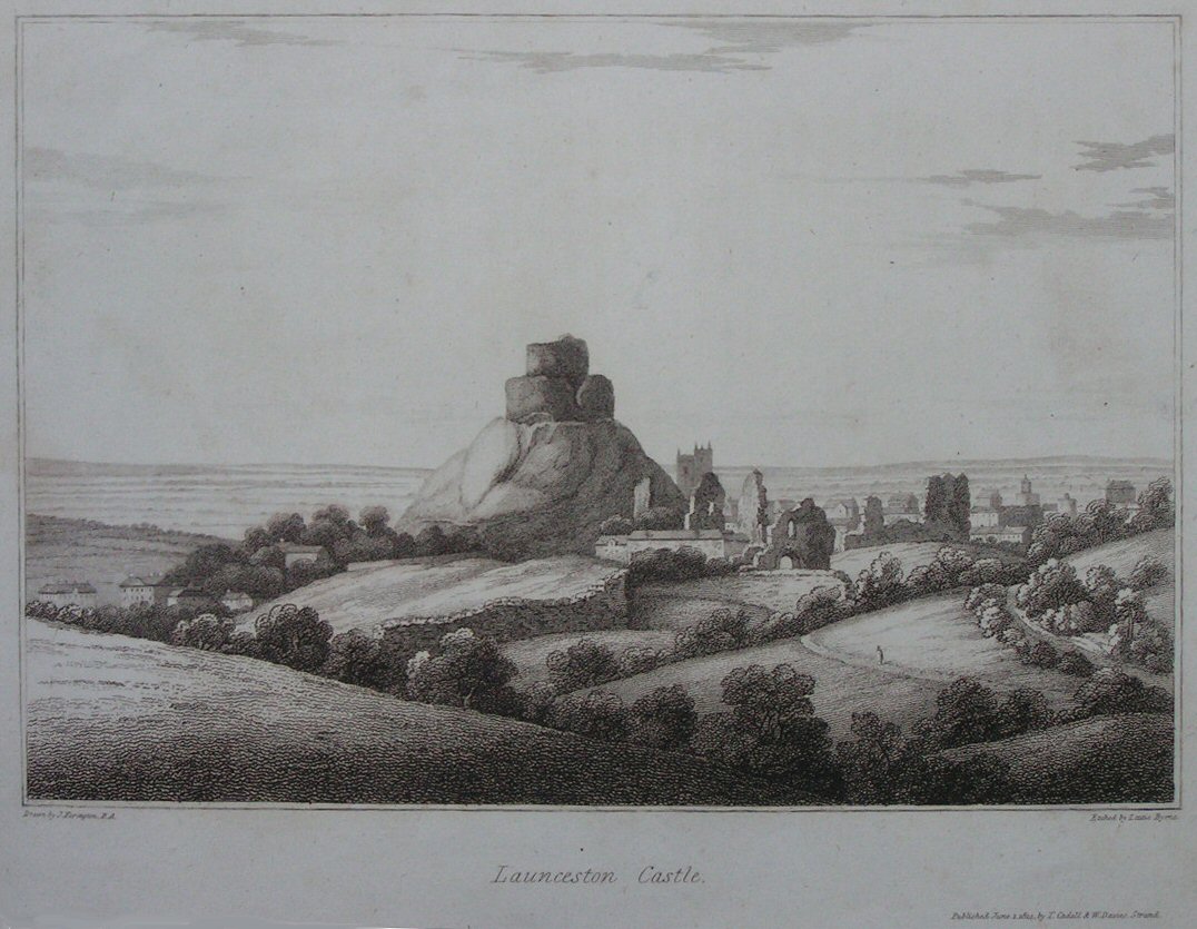 Print - Launceston Castle. - Byrne